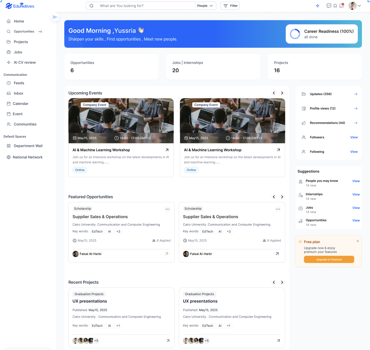 EduNatives dashboard preview